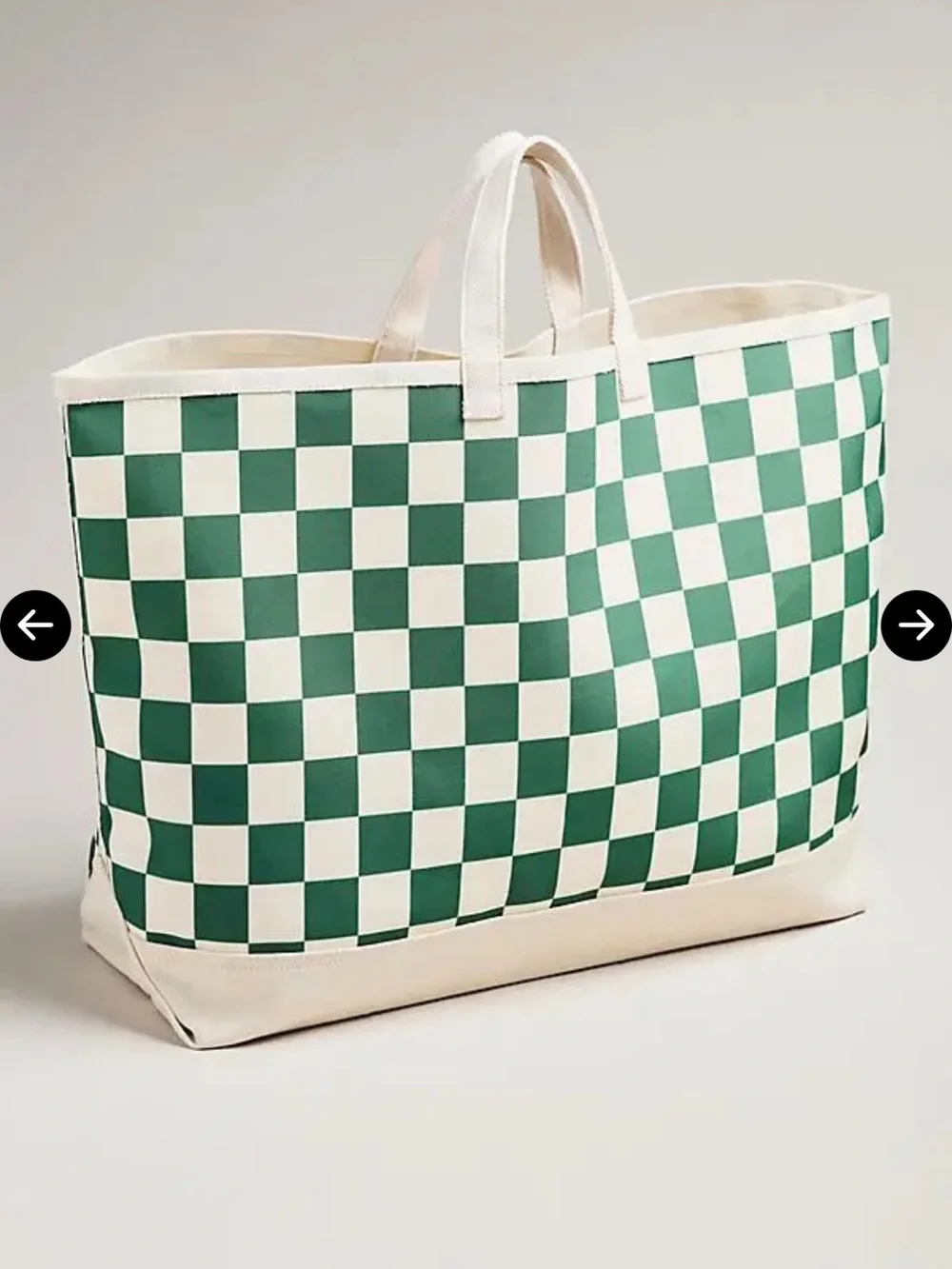 Daily Practice Canvas Checkered Tote Bag